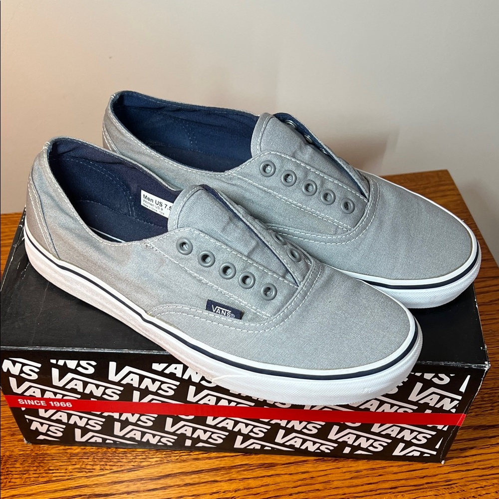 Vans Men's Gray Slip-On Sneakers